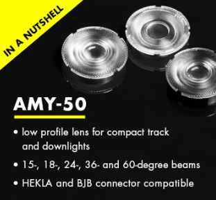 AMY-50 - lente COB de bajo perfil para luminarias compactas (Ledil)